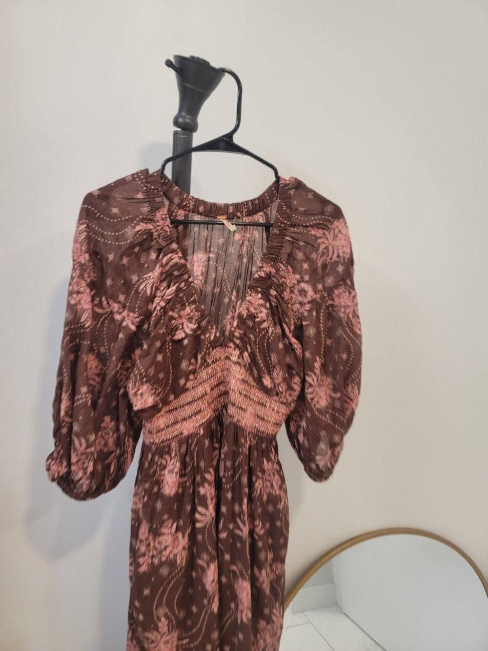 Free People Golden Hour Maxi Dress Size S Chocolate Brown - Picture 3 of 9